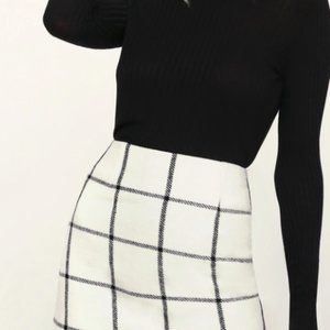 Lulu's Spence White Plaid Mini Skirt
